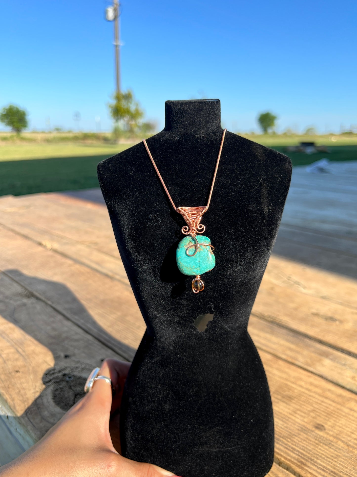 Copper Turquoise & Smokey Quartz ‘Grounded & Growing’ Necklace