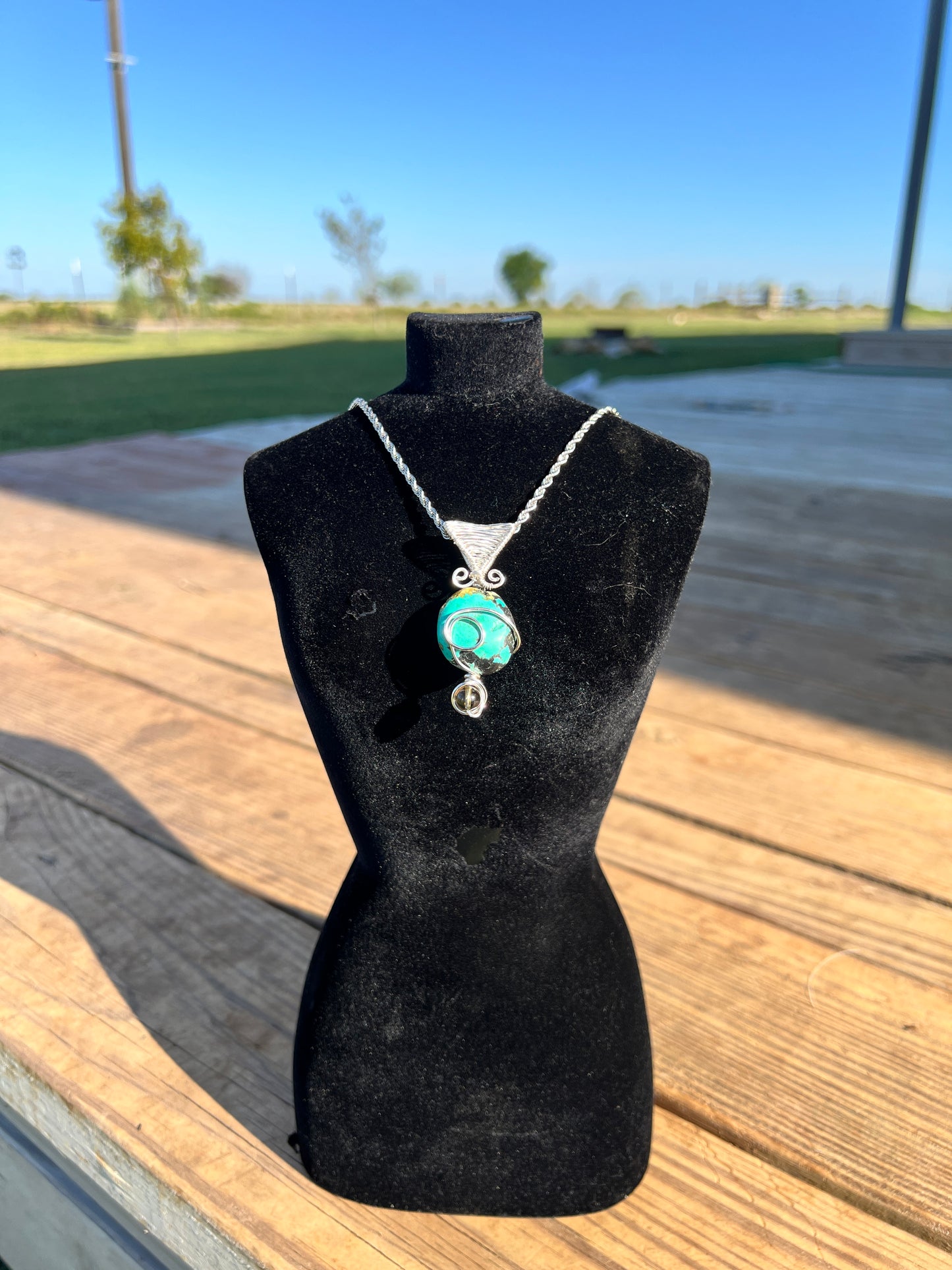 Silver Turquoise & Smokey Quartz ‘Grounded & Growing’ Necklace