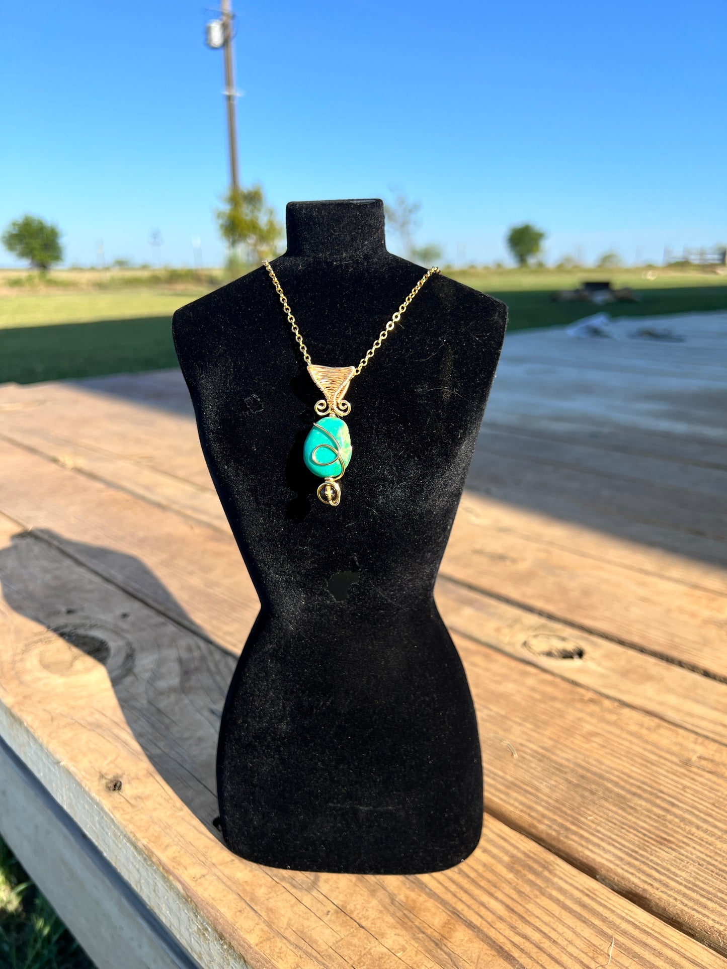 Gold Turquoise & Smokey Quartz ‘Grounded & Growing’ Necklace