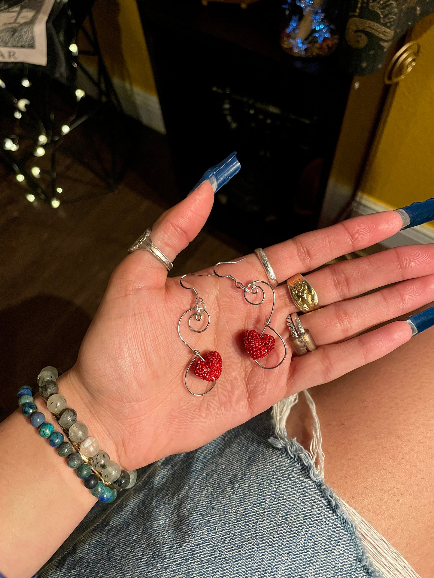 Silver ‘Drop it’ Valentine’s Day Earrings