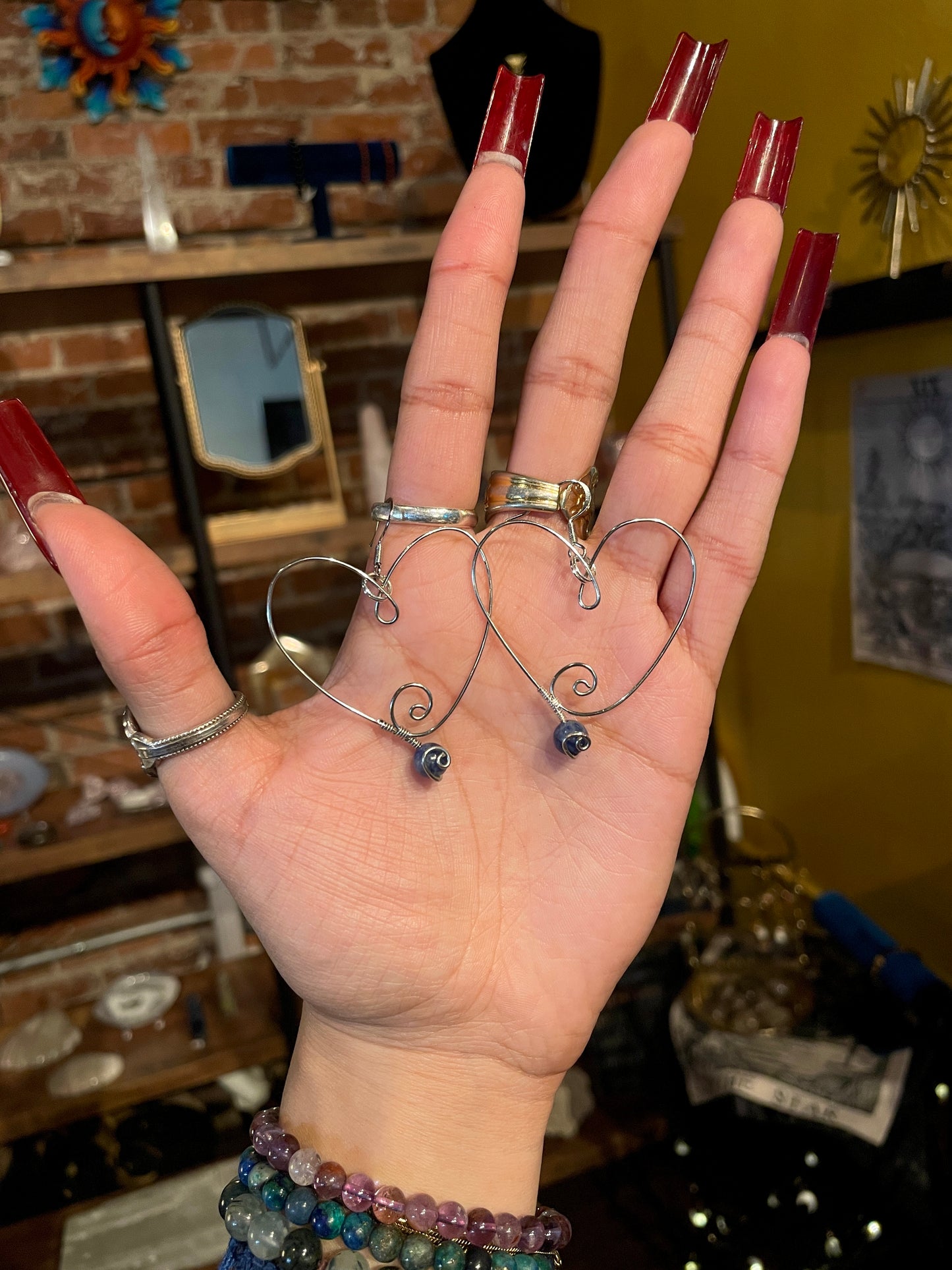 Silver Sodalite ‘Corazòn’ Earrings