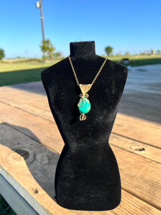 Gold Turquoise & Smokey Quartz ‘Grounded & Growing’ Necklace