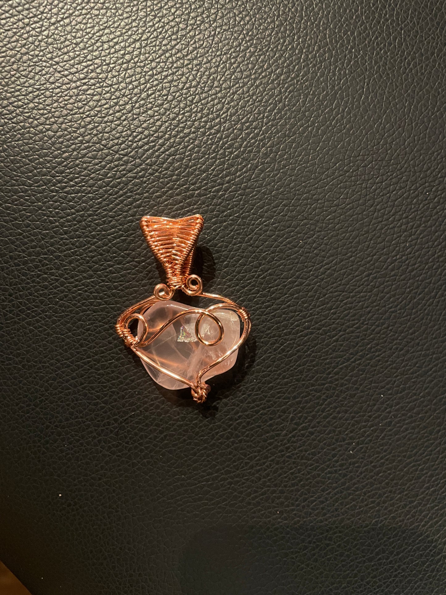 Copper Rose Quartz Pendant