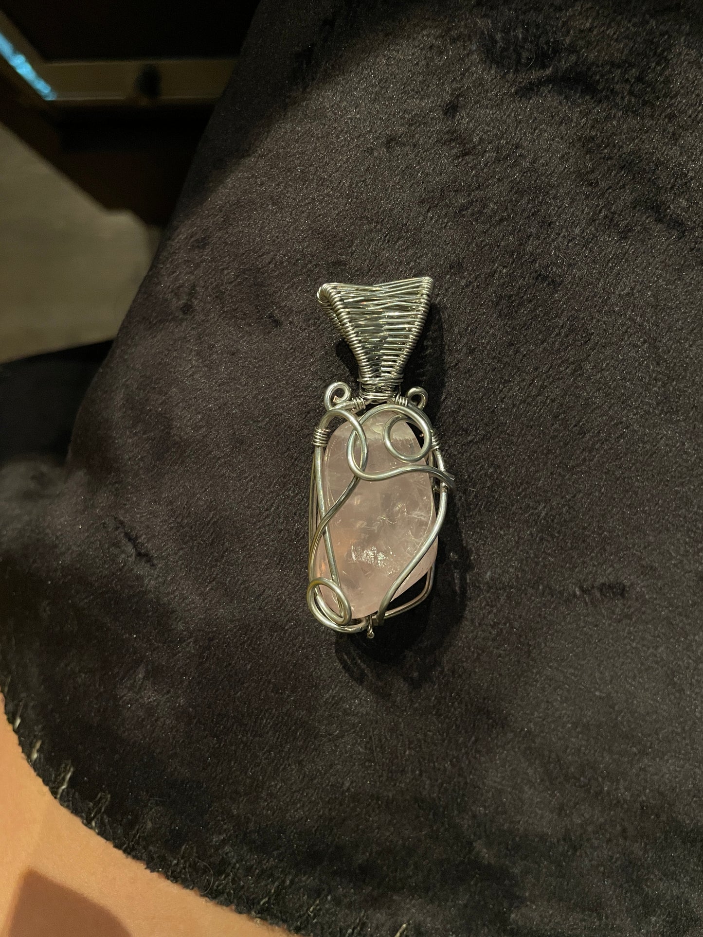 Silver Rose Quartz Pendant