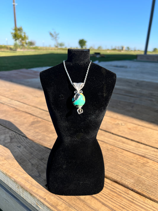 Silver Turquoise & Smokey Quartz ‘Grounded & Growing’ Necklace