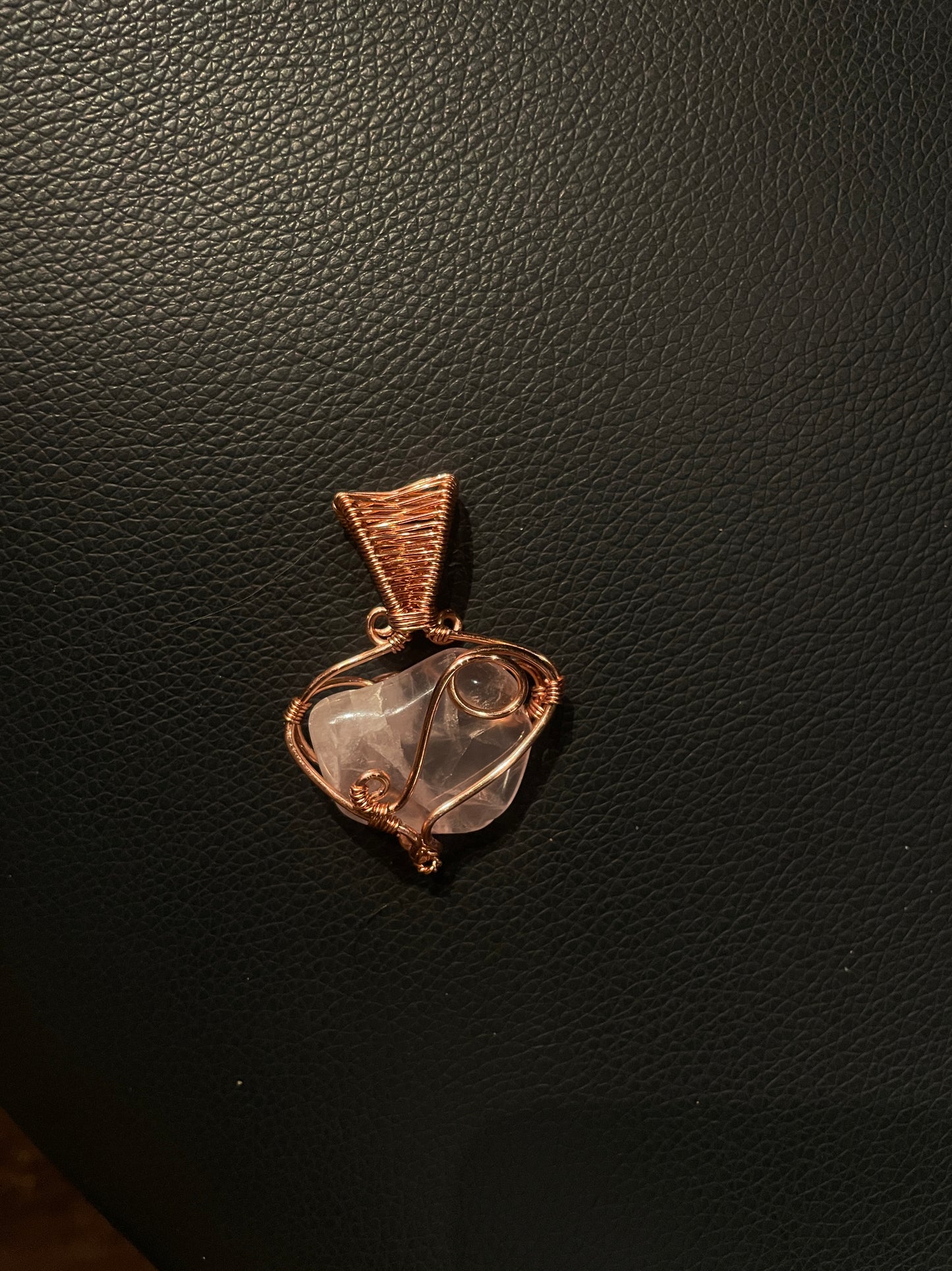 Copper Rose Quartz Pendant