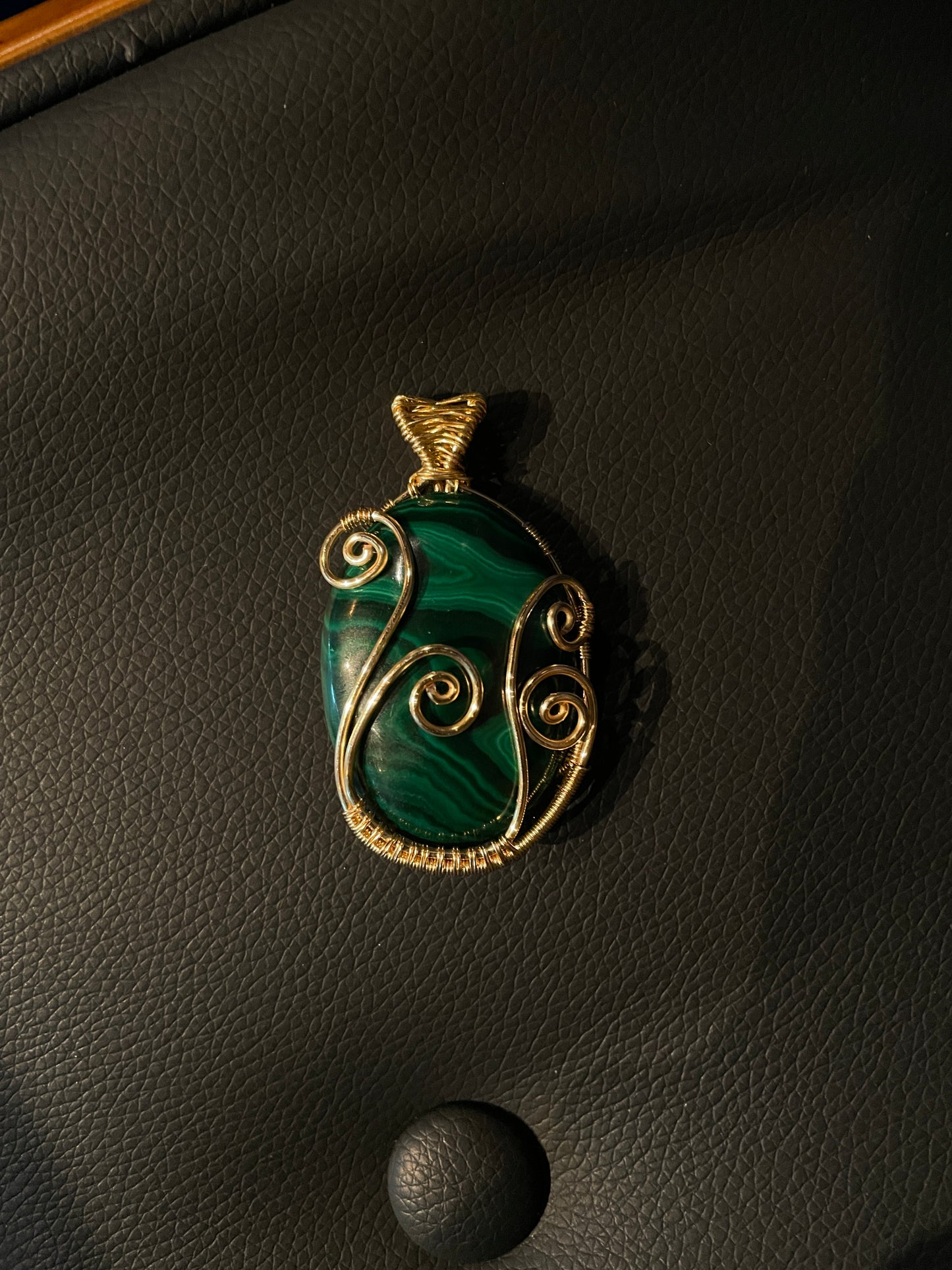 Gold Malachite Pendant