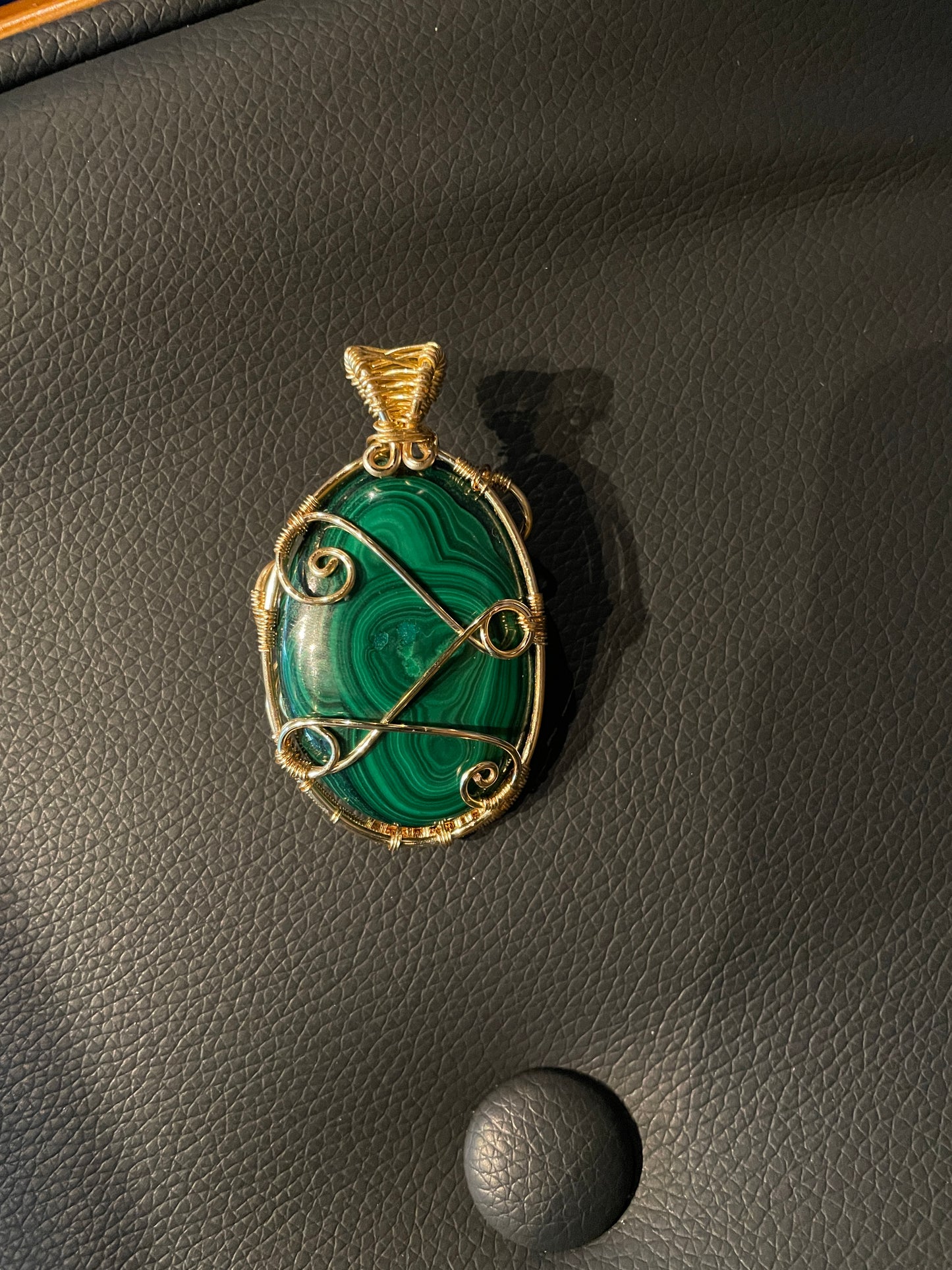 Gold Malachite Pendant