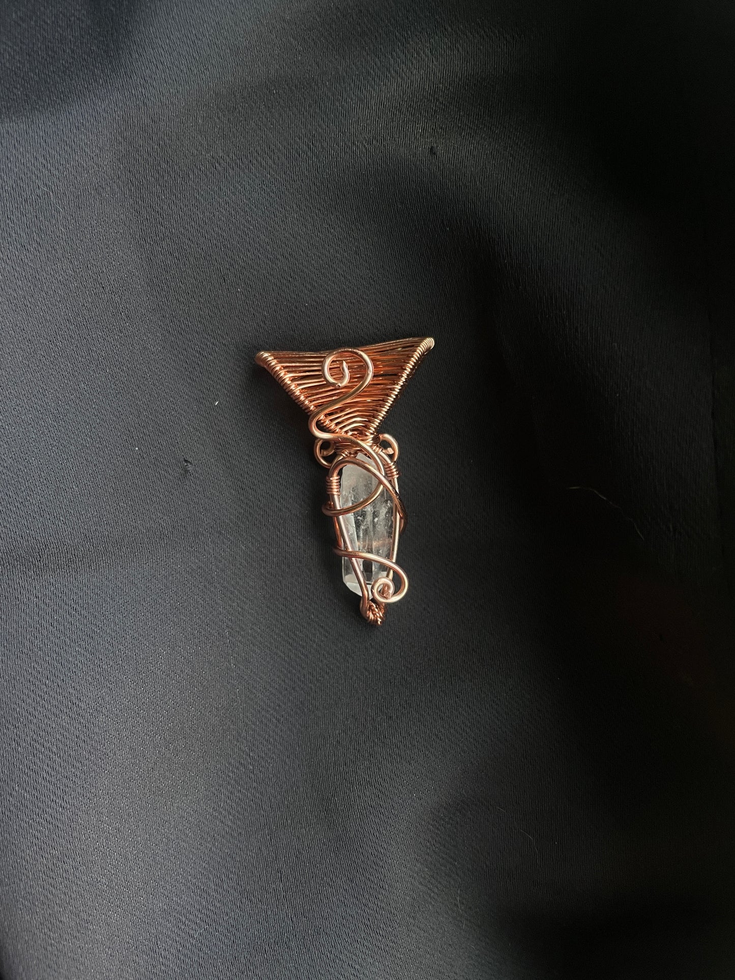 Copper Clear Quartz Pendant