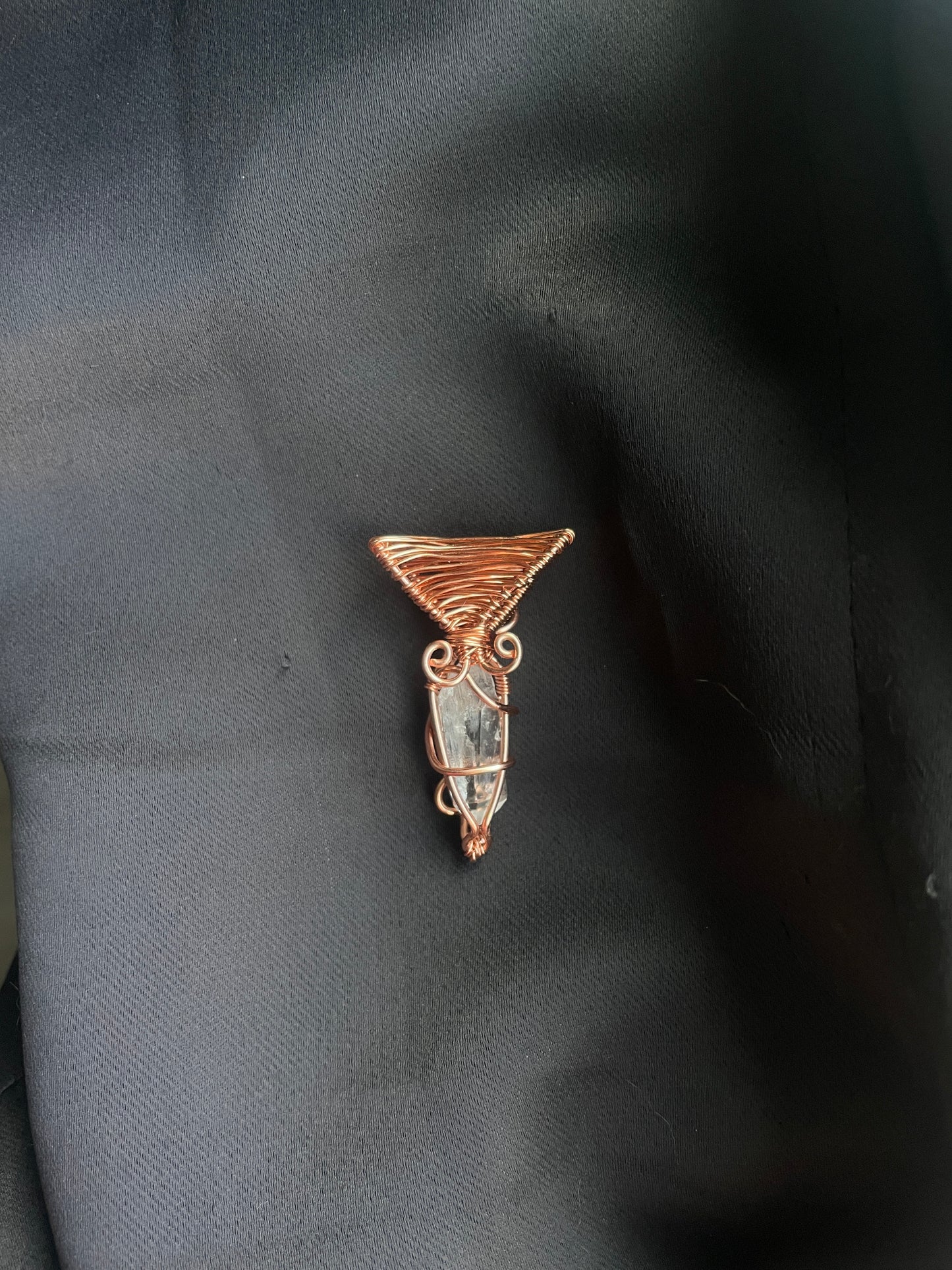 Copper Clear Quartz Pendant