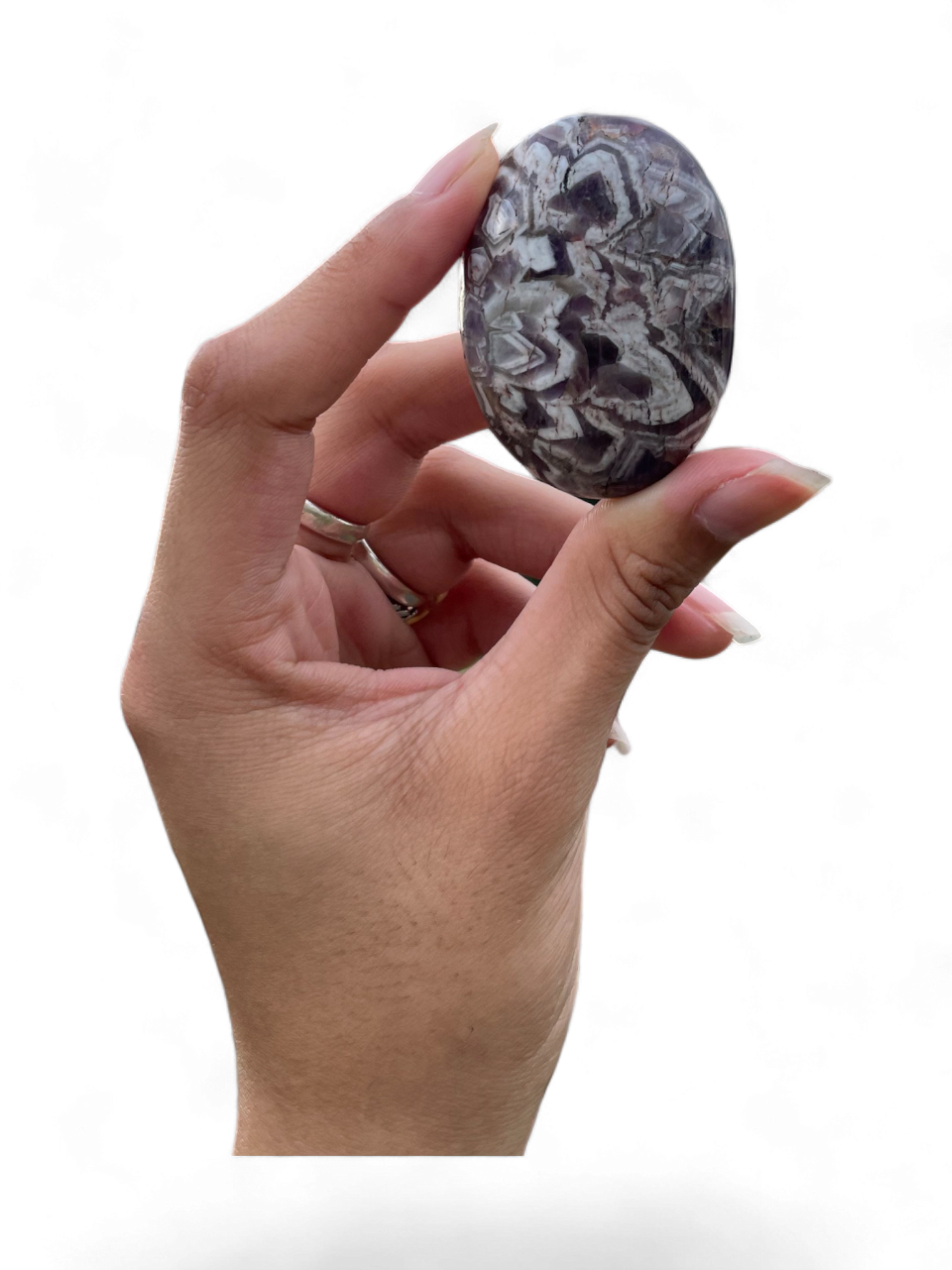 Chevron Amethyst Palm Stone