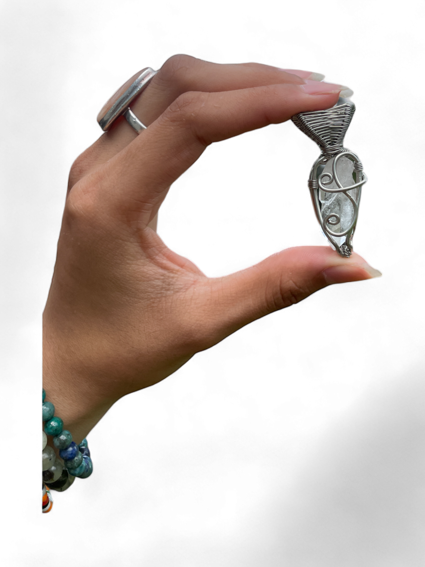 Silver Clear Quartz Pendant