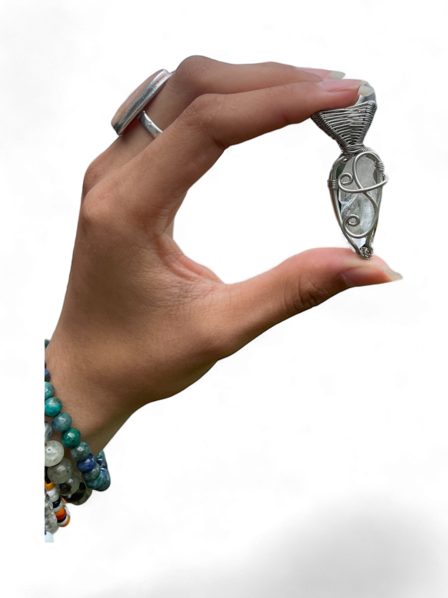 Silver Clear Quartz Pendant